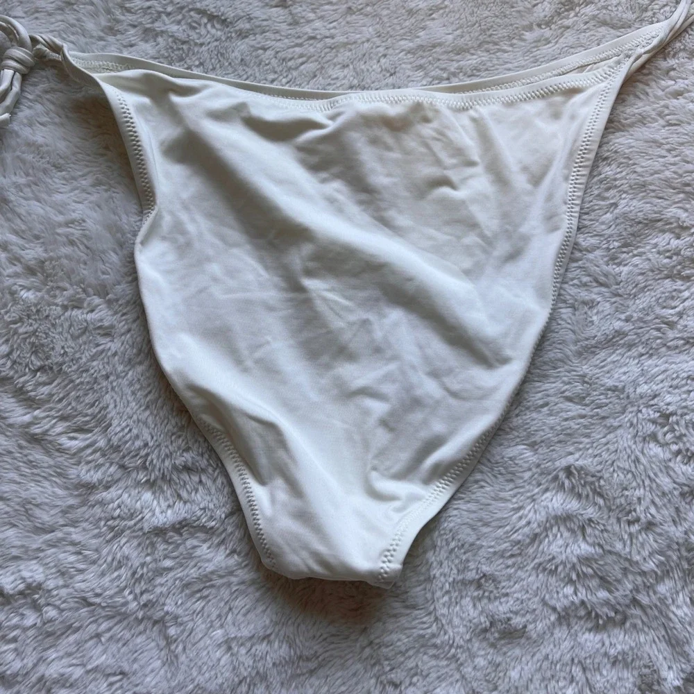 SKIMS Swim Tanga Bikini Bottom Marble White Side Tie SW-TBM-0797 Womens 2X NEW